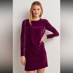 Boden Purple Velvet Open Back Mini Dress Cut out Cocktail Size 10